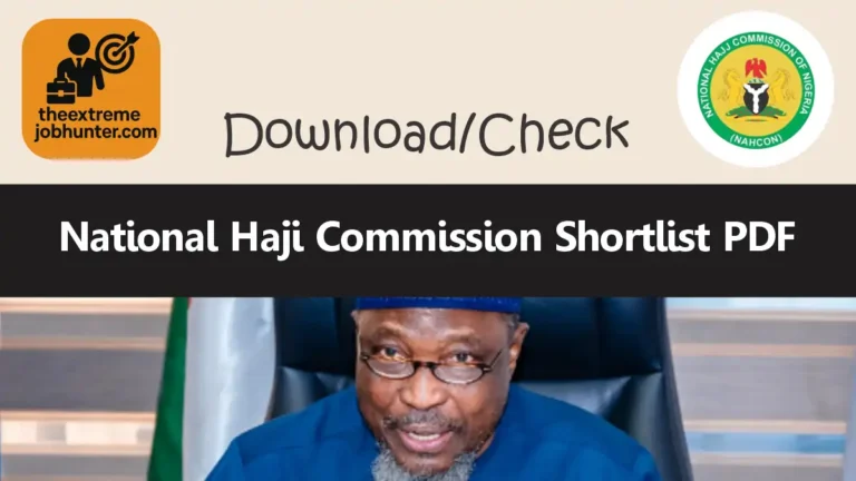 NAHCON Shortlisted Candidates 2026/2027 PDF Download