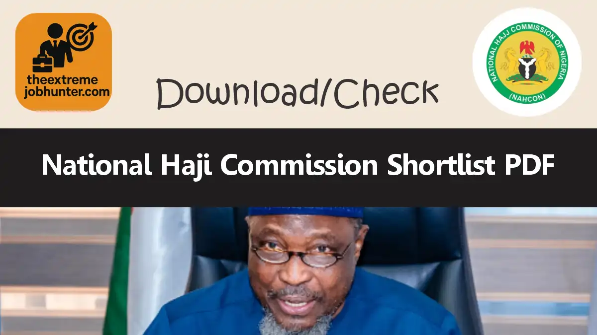 NAHCON Shortlisted Candidates 2026/2027 PDF Download