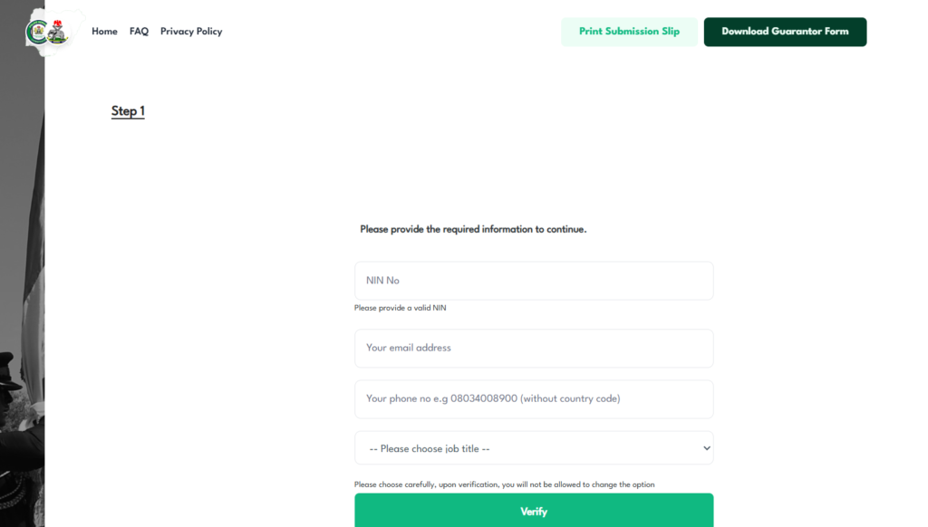 Nigerian Police Force Recruitment 2025/2026 Application Form