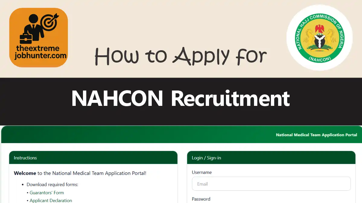 National Haji Commission Recruitment 2026/2027 NAHCON Jobs Portal